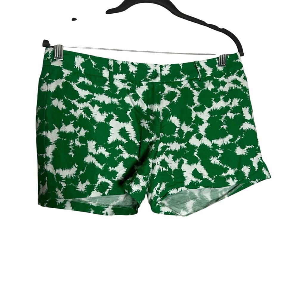 Milly‎ of New York Green & White 100% Cotton Shorts Size 6
